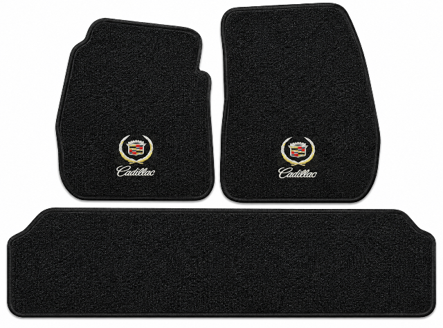 1955-1956 Cadillac Eldorado Frts & Rr Loop Floor Mats with Embroidered Logo Choices - 3-Piece - product details image 2
