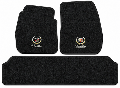 1955-1956 Cadillac Eldorado Frts & Rr Loop Floor Mats with Embroidered Logo Choices - 3-Piece - product details image 2
