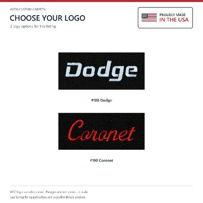 1959 Dodge Coronet Loop Floor Mats with Embroidered Logo Choices - 4-Piece - product details image 6