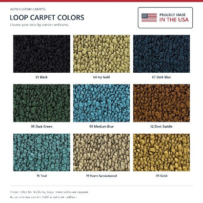 1971-1973 Dodge Coronet Loop Floor Mats with Embroidered Logo Choices - 4-Piece - product details image 8