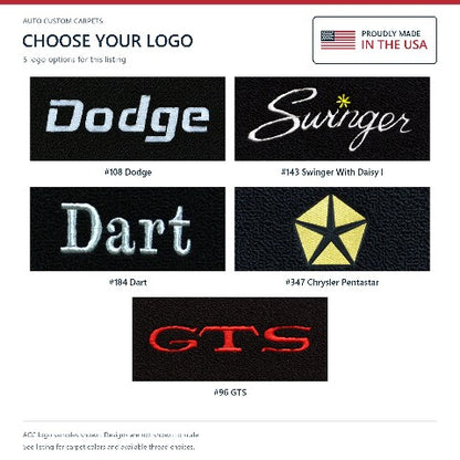 1963-1973 Dodge Dart Loop Floor Mats with Embroidered Logo Choices - 4-Piece - product details image 9