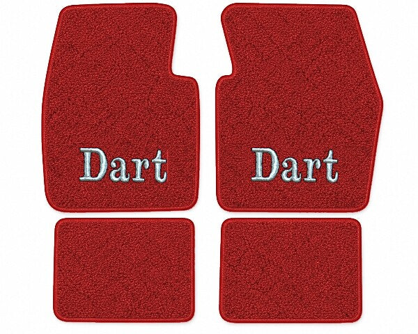 1963-1973 Dodge Dart Loop Floor Mats with Embroidered Logo Choices - 4-Piece - product image