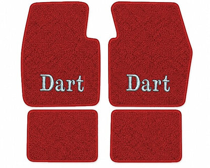1963-1973 Dodge Dart Loop Floor Mats with Embroidered Logo Choices - 4-Piece - product image
