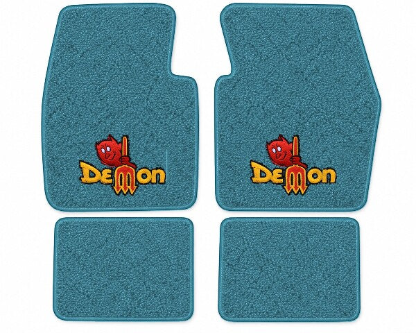1971-1972 Dodge Dart Demon 2DR Loop Floor Mats with Embroidered Logo Choices - 4-Piece - product image