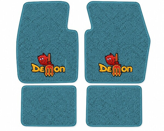 1971-1972 Dodge Dart Demon 2DR Loop Floor Mats with Embroidered Logo Choices - 4-Piece - product image