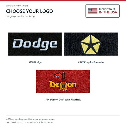 1971-1972 Dodge Dart Demon 2DR Loop Floor Mats with Embroidered Logo Choices - 4-Piece - product details image 7