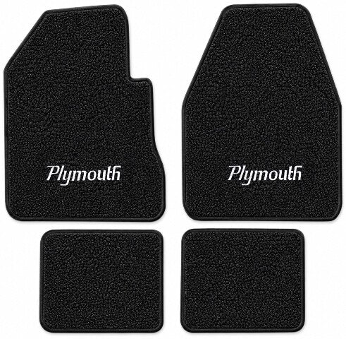 1962-1965 Plymouth Belvedere 4spd Loop Floor Mats with Embroidered Logo Choices - 4-Piece - product details image 3