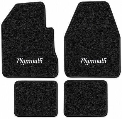 1962-1965 Plymouth Belvedere 4spd Loop Floor Mats with Embroidered Logo Choices - 4-Piece - product details image 3