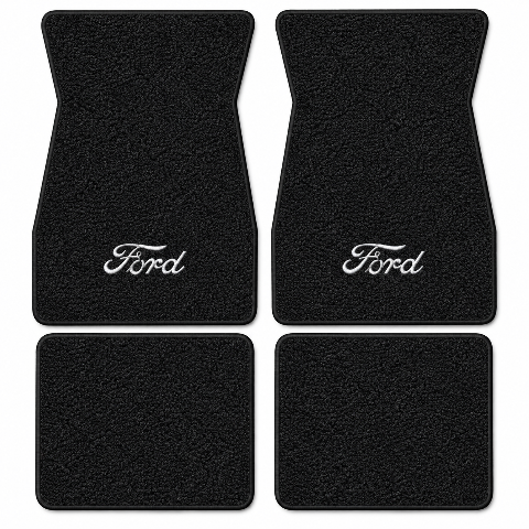 1966-1970 Ford Fairlane Loop Floor Mats with Embroidered Logo Choices - 4-Piece - product details image 2