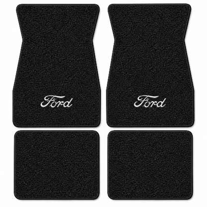 1970-1973 Ford Maverick Loop Floor Mats with Embroidered Logo Choices - 4-Piece - product details image 2