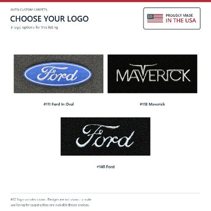 1970-1973 Ford Maverick Loop Floor Mats with Embroidered Logo Choices - 4-Piece - product details image 7