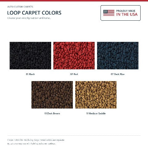 1970-1973 Ford Maverick Loop Floor Mats with Embroidered Logo Choices - 4-Piece - product details image 8