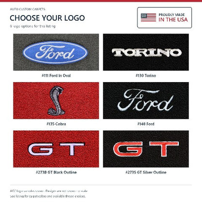 1968-1973 Ford Torino Loop Floor Mats with Embroidered Logo Choices - 4-Piece - product details image 10