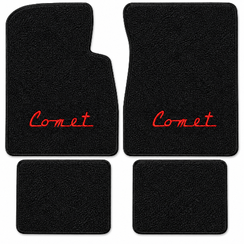1966-1969 Mercury Comet Loop Floor Mats with Embroidered Logo Choices - 4-Piece - product details image 2