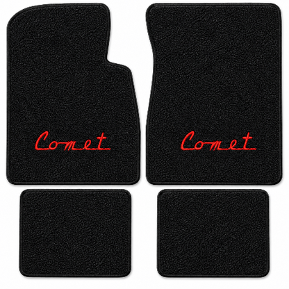 1966-1969 Mercury Comet Loop Floor Mats with Embroidered Logo Choices - 4-Piece - product details image 2