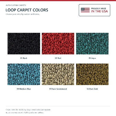 1965 Plymouth Satellite Auto Loop Floor Mats with Embroidered Logo Choices - 4-Piece - product details image 8