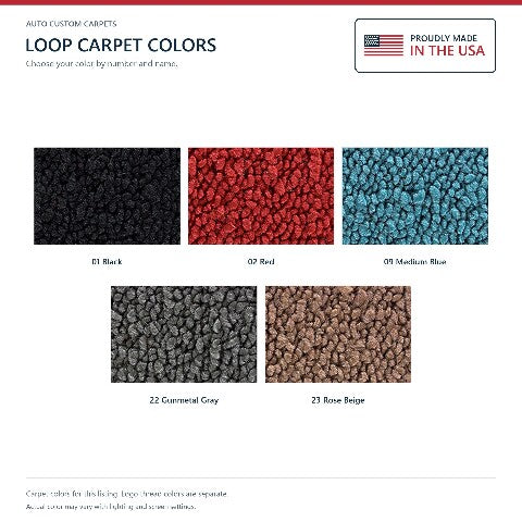 1962 Plymouth Valiant Loop Floor Mats with Embroidered Logo Choices - 4-Piece - product details image 8