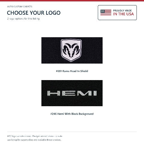 1998-2003 Dodge Durango Cutpile Floor Mats with Embroidered Logo Choices Front - 2-Piece - product details image 6