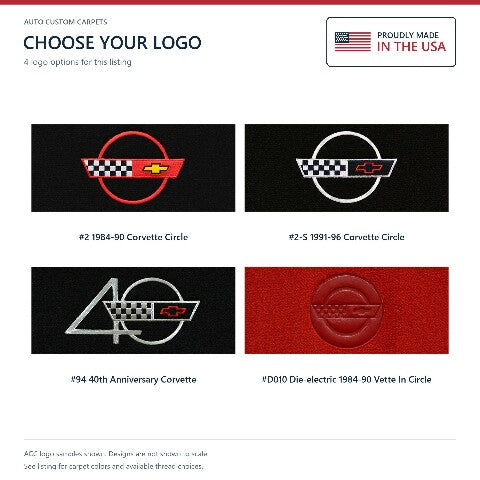 1984-96 Corvette Premium Contour Floor Mats Embroidered/Die-Electric Logos - 2-Piece - product details image 8