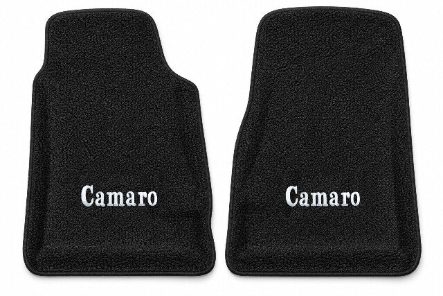 1967-69 Chevy Camaro Premium Contour Loop Floor Mats with Embroidered Logo Choices Front - 2-Piece - product details image 10
