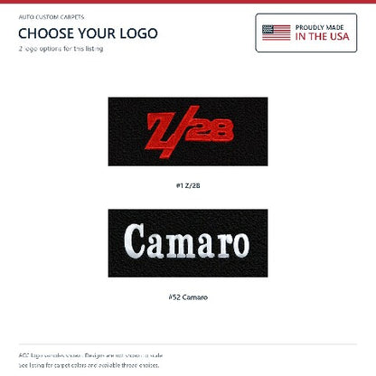 1967-69 Chevy Camaro Premium Contour Loop Floor Mats with Embroidered Logo Choices Front - 2-Piece - product details image 13