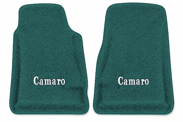 1967-69 Chevy Camaro Premium Contour Loop Floor Mats with Embroidered Logo Choices Front - 2-Piece - product details image 8