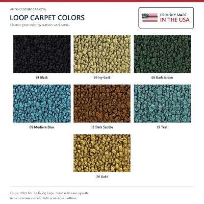 1971-1973 Plymouth Scamp Loop Floor Mats with Embroidered Logo Choices - 4-Piece - product details image 7