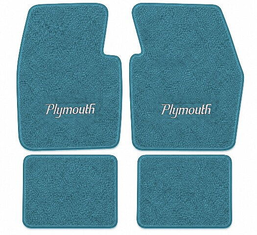 1971-1973 Plymouth Scamp Loop Floor Mats with Embroidered Logo Choices - 4-Piece - product image
