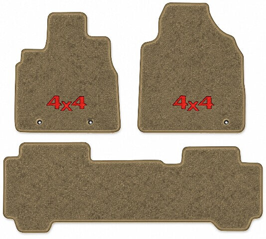 2006-2008 Honda Pilot Frts & Rr Cutpile Floor Mats with Embroidered Logo Choices - 3-Piece - product image