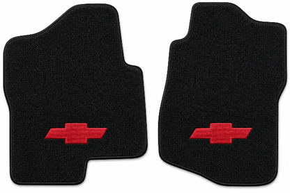 2007-2013 Chevy Silverado 1500 Reg Cab Cutpile Floor Mats with Embroidered Logo Choices - 2-Piece - product details image 2