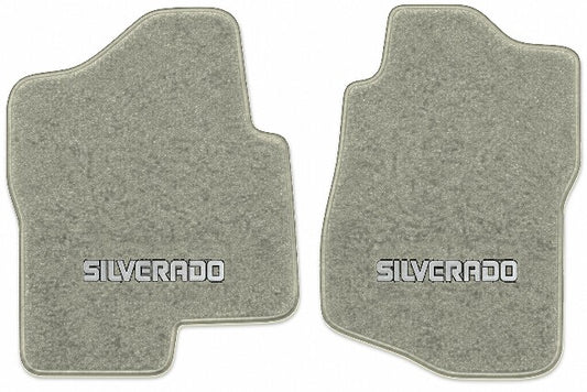 2007-2013 Chevy Silverado 1500 Reg Cab Cutpile Floor Mats with Embroidered Logo Choices - 2-Piece - product image