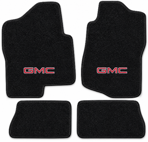 2007-2013 GMC Sierra 1500 Crew Cab Cutpile Floor Mats with Embroidered Logo Choices - 4-Piece - product details image 2