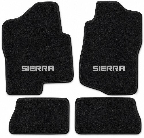 2007-2013 GMC Sierra 1500 Crew Cab Cutpile Floor Mats with Embroidered Logo Choices - 4-Piece - product details image 3