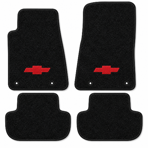 2010-2015 Chevy Camaro Cutpile Floor Mats with Embroidered Logo Choices - 4-Piece - product details image 2