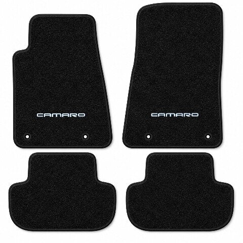 2010-2015 Chevy Camaro Cutpile Floor Mats with Embroidered Logo Choices - 4-Piece - product details image 3