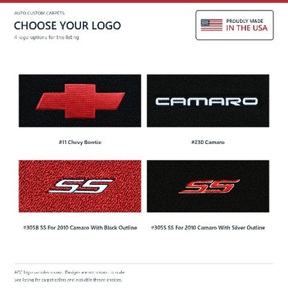 2010-2015 Chevy Camaro Cutpile Floor Mats with Embroidered Logo Choices - 4-Piece - product details image 9
