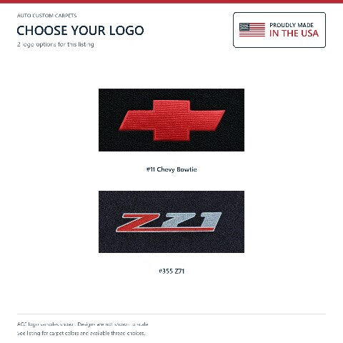 2007-2013 Chevy Avalanche Crew Cab Cutpile Floor Mats with Embroidered Logo Choices - 4-Piece - product details image 7