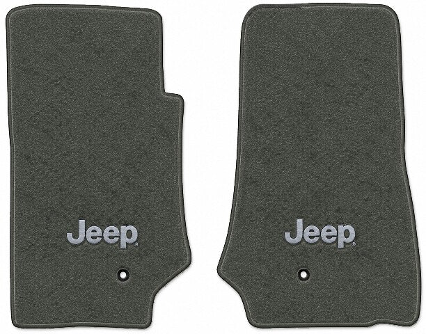 2007-2010 Jeep Wrangler 2DR Cutpile Floor Mats with Embroidered Logo Choices Front - 2-Piece - product image