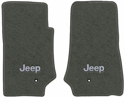 2007-2010 Jeep Wrangler 2DR Cutpile Floor Mats with Embroidered Logo Choices Front - 2-Piece - product image