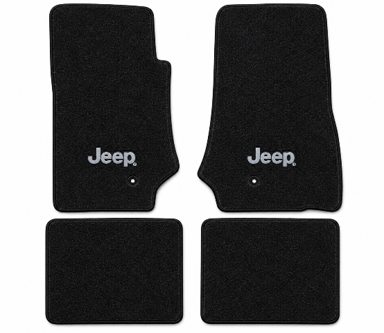 2007-2010 Jeep Wrangler 2DR Cutpile Floor Mats with Embroidered Logo Choices - 4-Piece - product details image 2