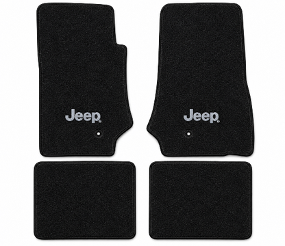 2007-2010 Jeep Wrangler 2DR Cutpile Floor Mats with Embroidered Logo Choices - 4-Piece - product details image 2