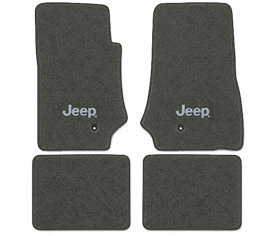 2007-2010 Jeep Wrangler 2DR Cutpile Floor Mats with Embroidered Logo Choices - 4-Piece - product image