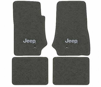 2007-2010 Jeep Wrangler 2DR Cutpile Floor Mats with Embroidered Logo Choices - 4-Piece - product image