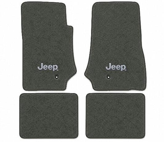 2007-2010 Jeep Wrangler 2DR Cutpile Floor Mats with Embroidered Logo Choices - 4-Piece - product image