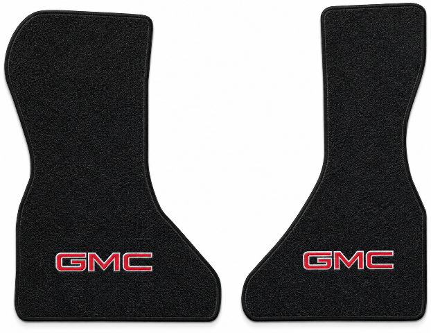 1983-1995 GMC G1500 Van Cutpile Floor Mats with Embroidered Logo Choices Front - 2-Piece - product details image 2