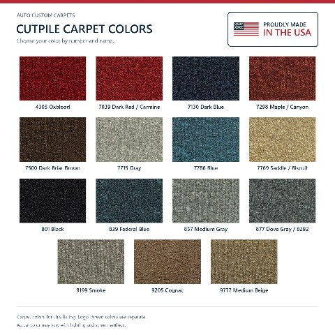 1983-1995 GMC G1500 Van Cutpile Floor Mats with Embroidered Logo Choices Front - 2-Piece - product details image 6