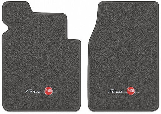 1953-1956 Ford F-100 Loop Floor Mats with Embroidered Logo Choices - 2-Piece - product image