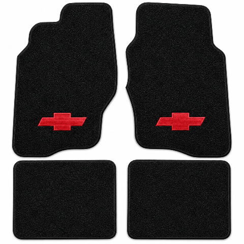 2004-2005 Chevy Malibu 4DR Cutpile Floor Mats with Embroidered Logo Choices - 4-Piece - product details image 2