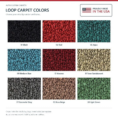 1961-1963 Buick Special Loop Floor Mats with Embroidered Logo Choices - 4-Piece - product details image 6