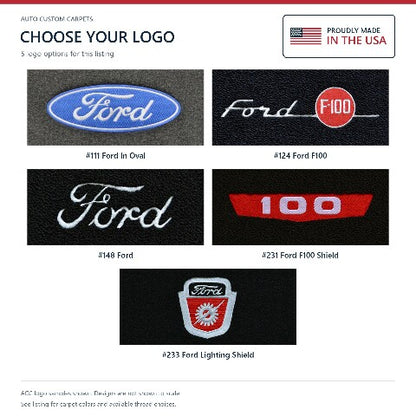 1957-1960 Ford F-100 Loop Floor Mats with Embroidered Logo Choices - 2-Piece - product details image 9